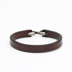 S buckle brown leather bracelet